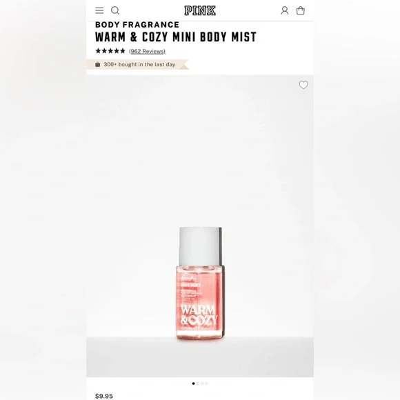 VS Pink Warm & Cozy Mini Body Spray - Picture 2 of 2